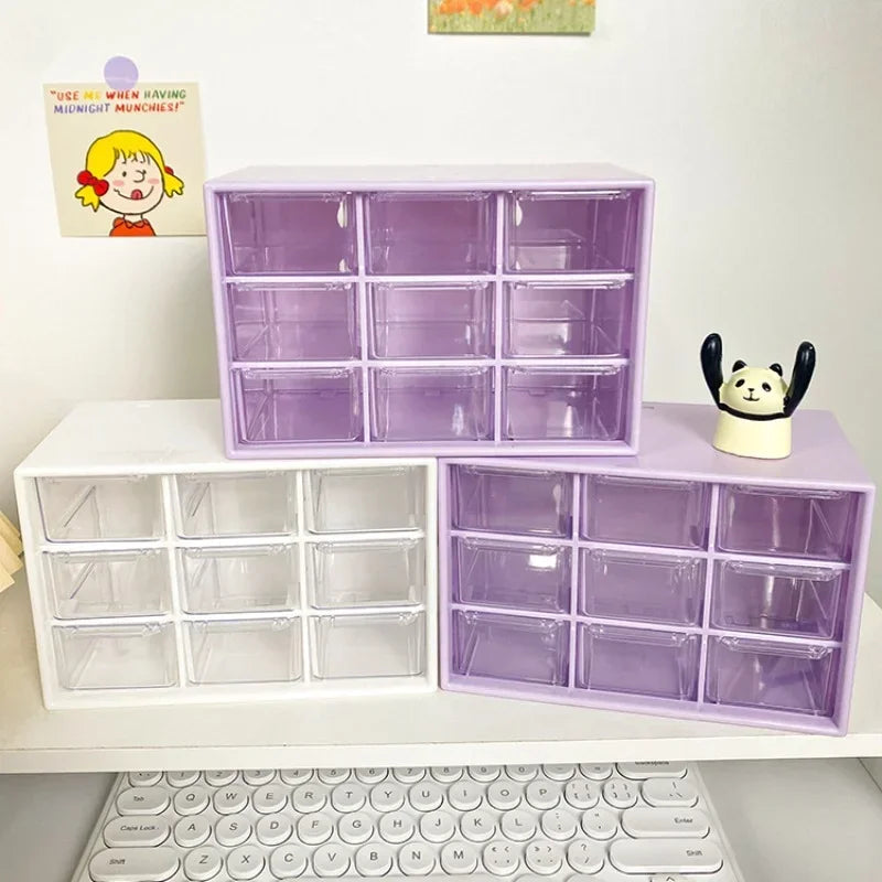 Desktop 9 Grid Storage Box Organizer