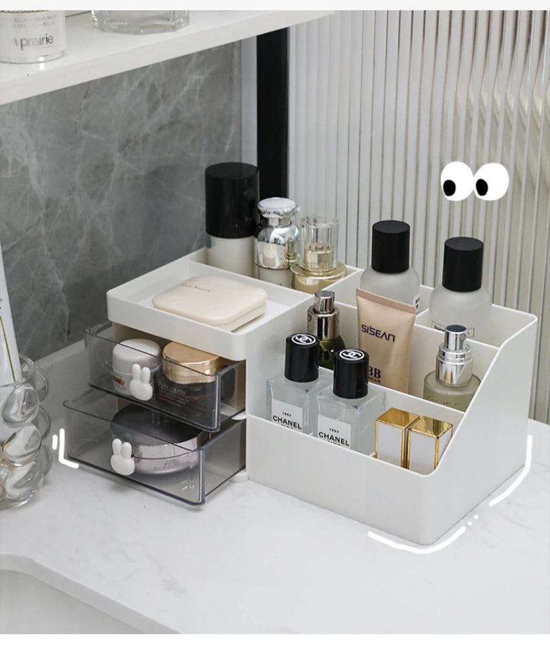 Desktop Cosmetics Box with Multiple Drawers