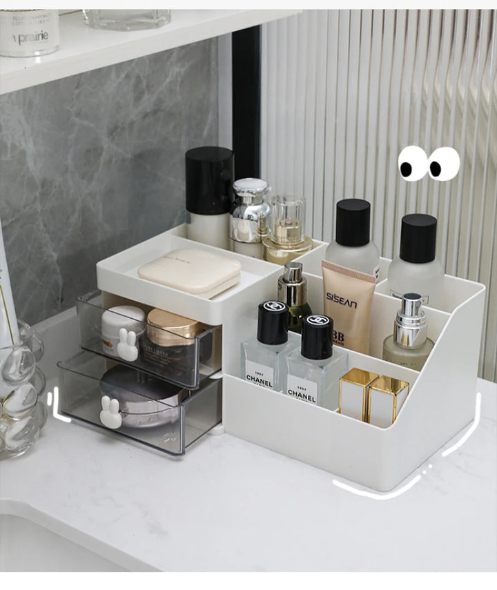 Desktop Cosmetics Box with Multiple Drawers