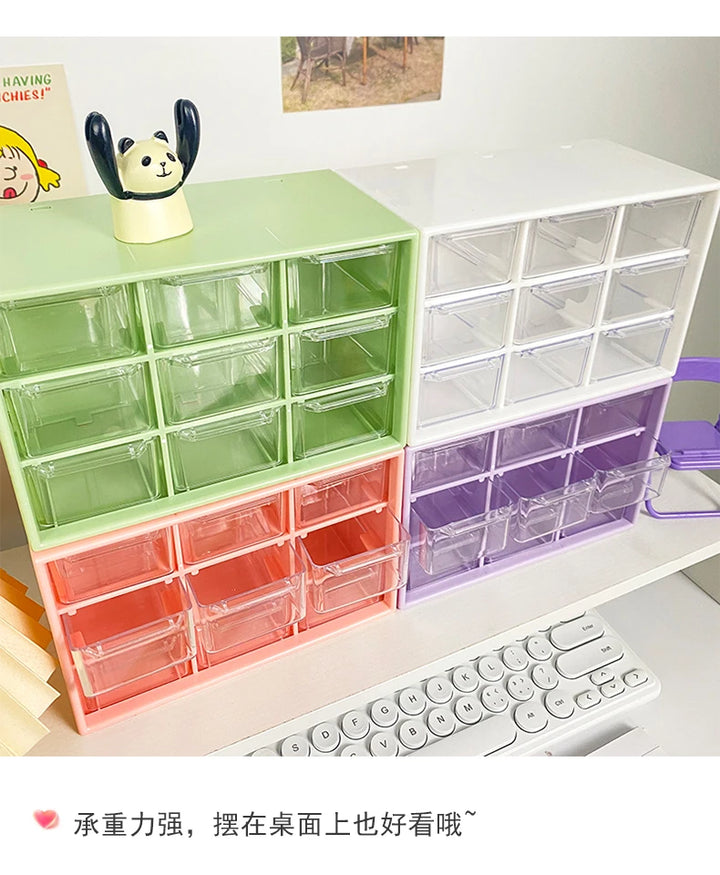 Desktop Organizer with 9 Transparent Grids