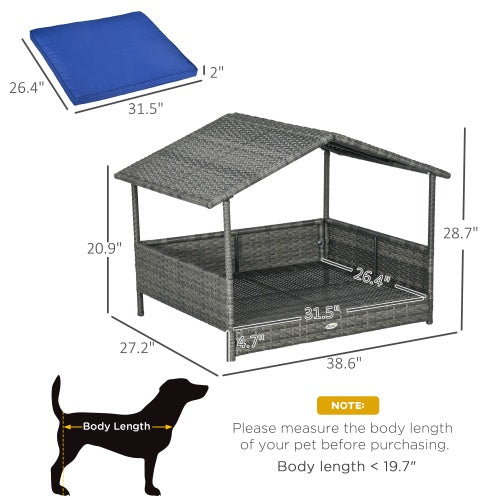 Dimensions of PawHut Wicker Dog House