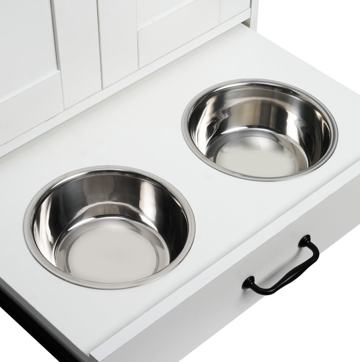 Dog Food Storage Cabinet With Bowls