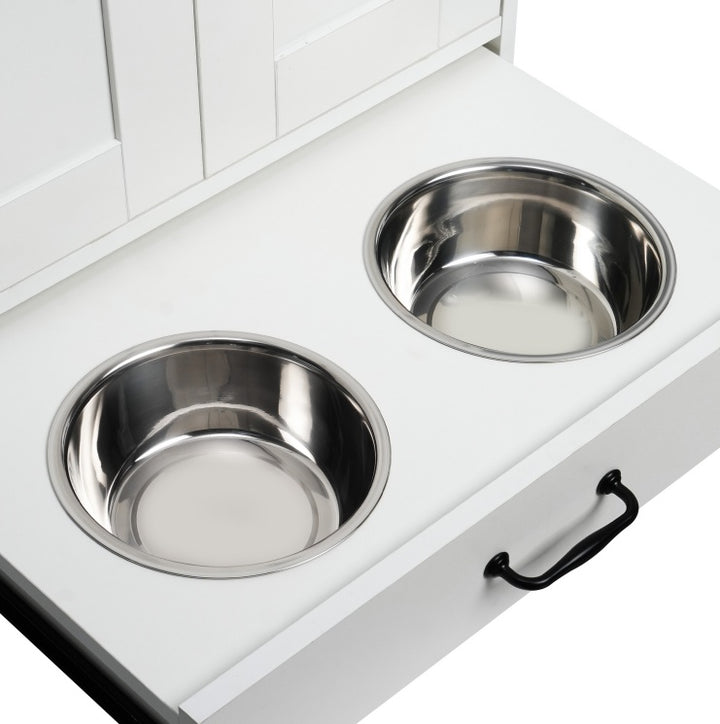 Dog Food Storage Cabinet With Bowls
