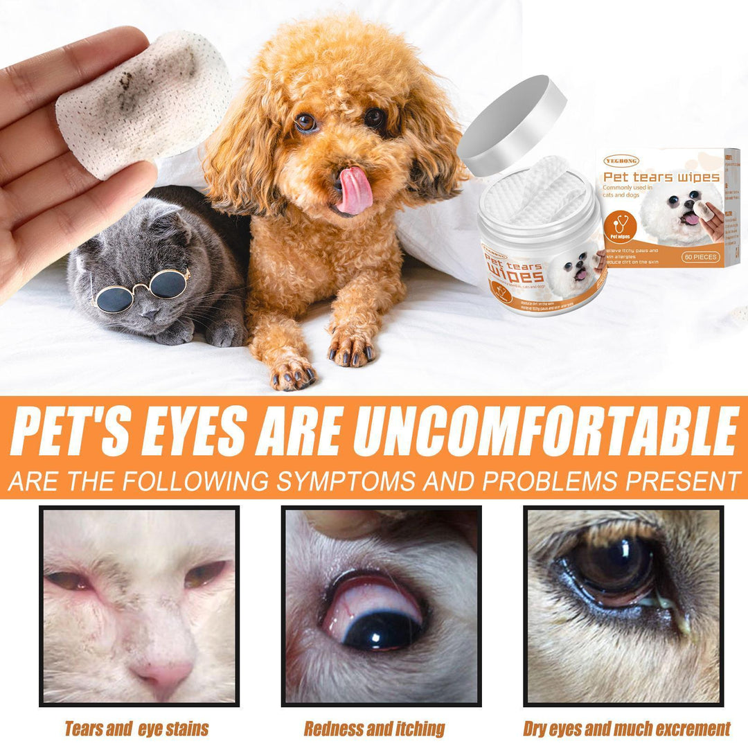 Dog and cat eye dirt cleaning wipes