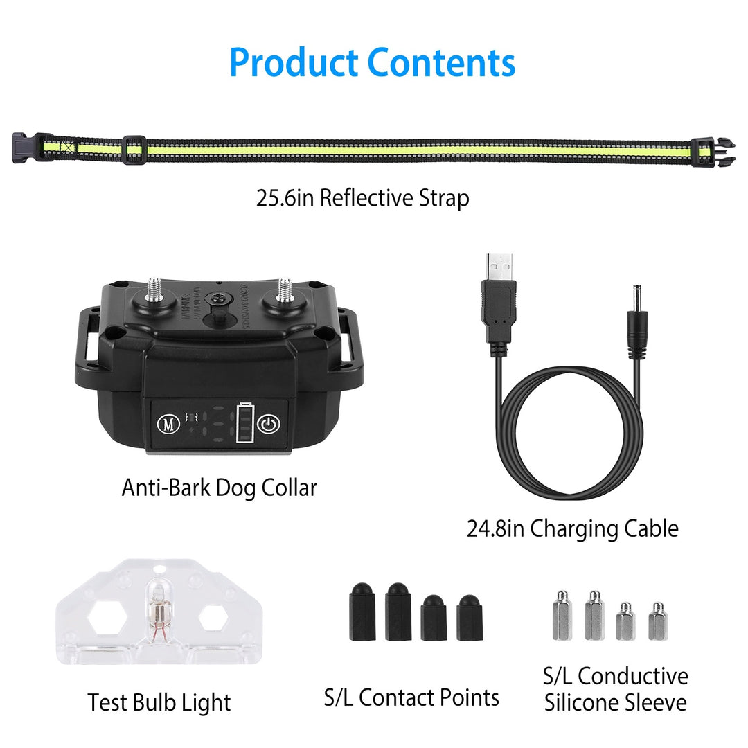 Dog bark deterrent collar rechargeable design