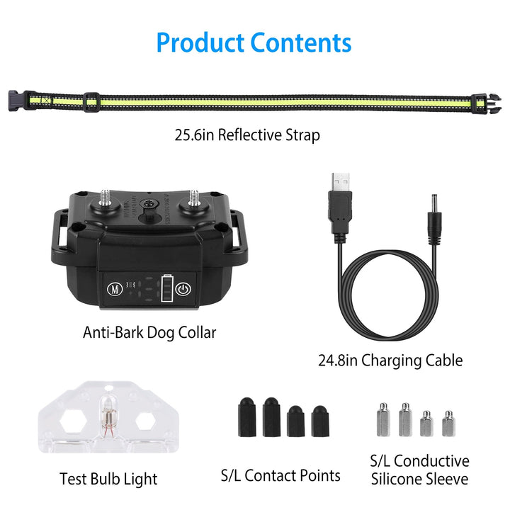 Dog bark deterrent collar rechargeable design
