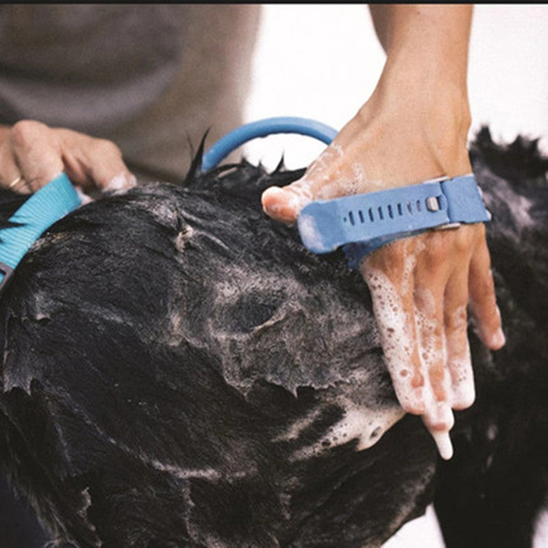 Dog bath cleaning brush with sprayer