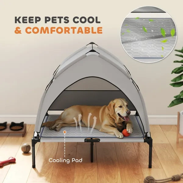 Dog bed with cooling canopy
