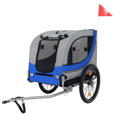 Dog bike trailer with safety mesh and sturdy frame