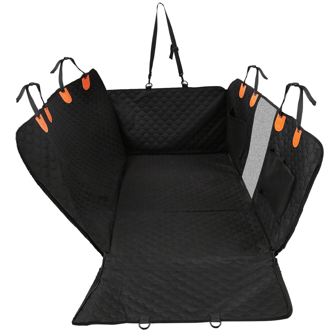 Dog car seat hammock style waterproof cover in black color 