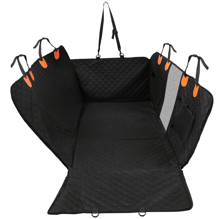 Dog car seat hammock style waterproof cover in black color 
