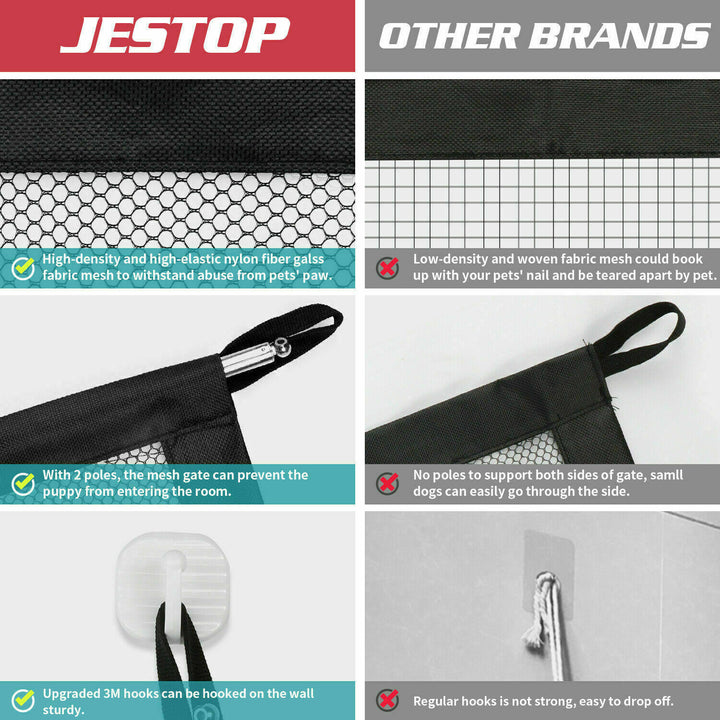 Dog cat mesh barrier for stairs