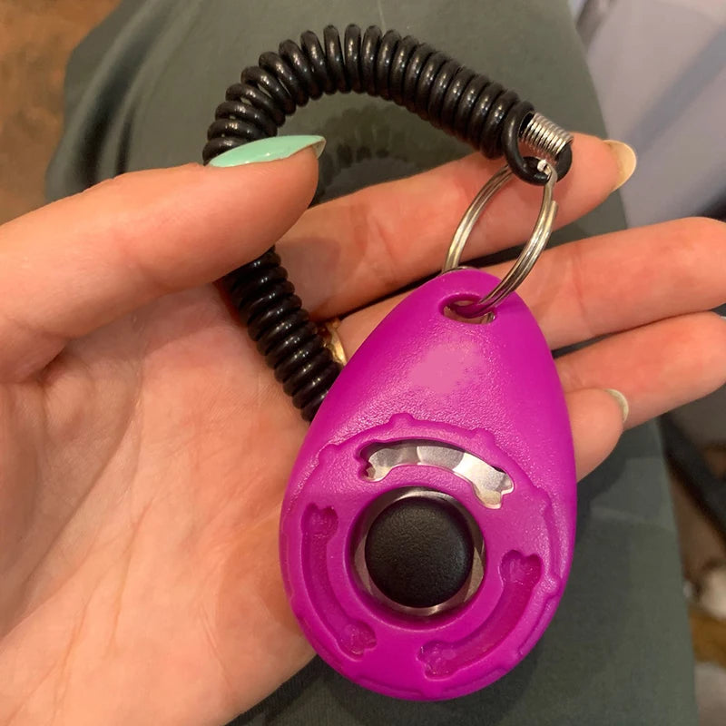 Dog clicker with adjustable strap