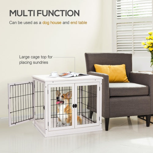 Dog crate furniture with door