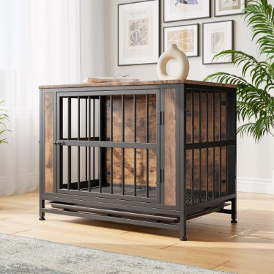 Dog furniture crate sliding doors