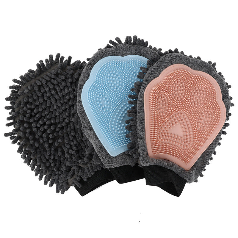 Dog massage glove with double sides