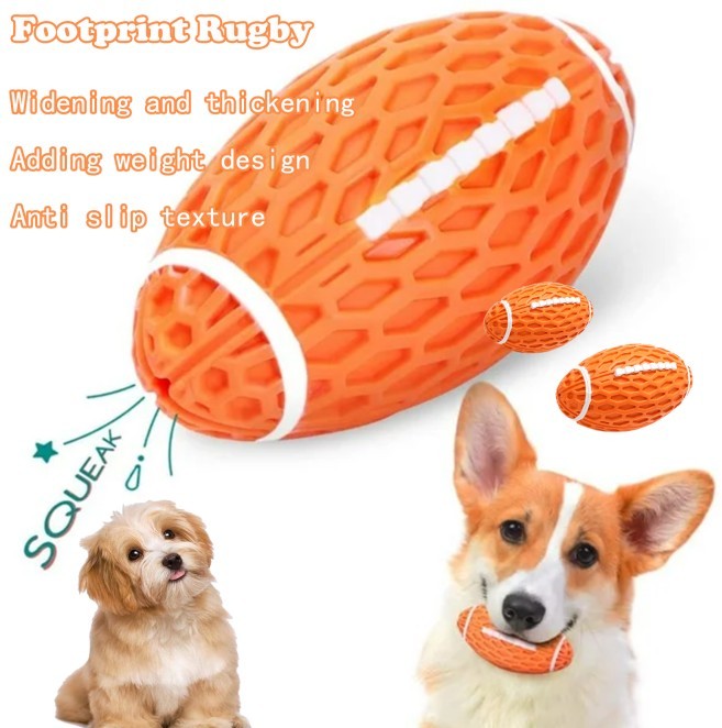 Dog squeaky ball football design