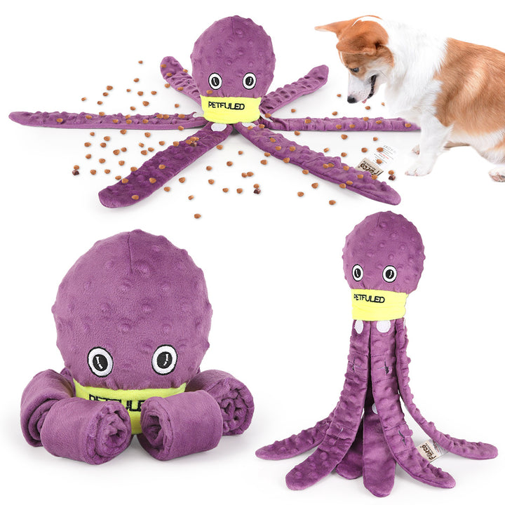 Dog toy of purple octopus shaped 