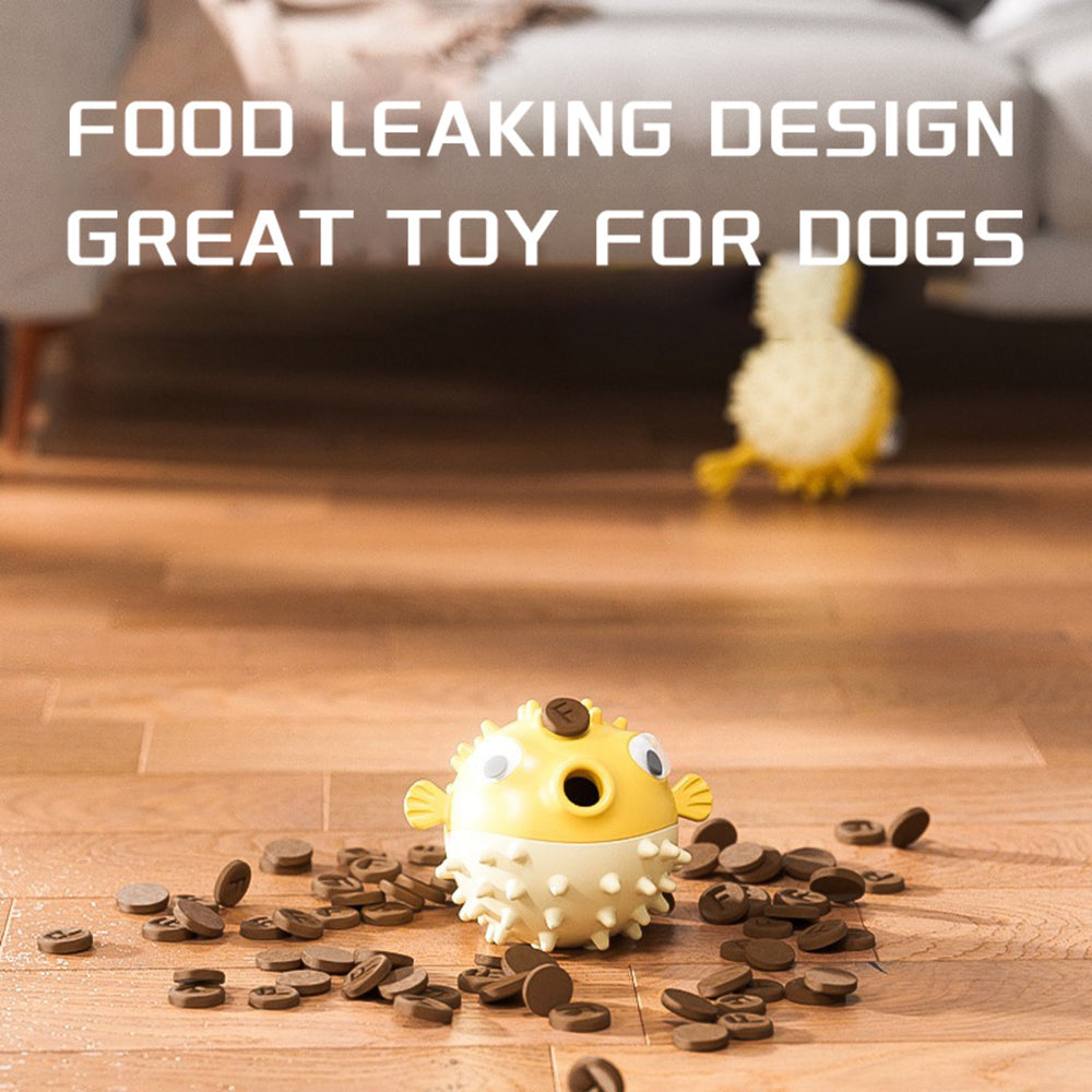 Dog toy with food leaking design