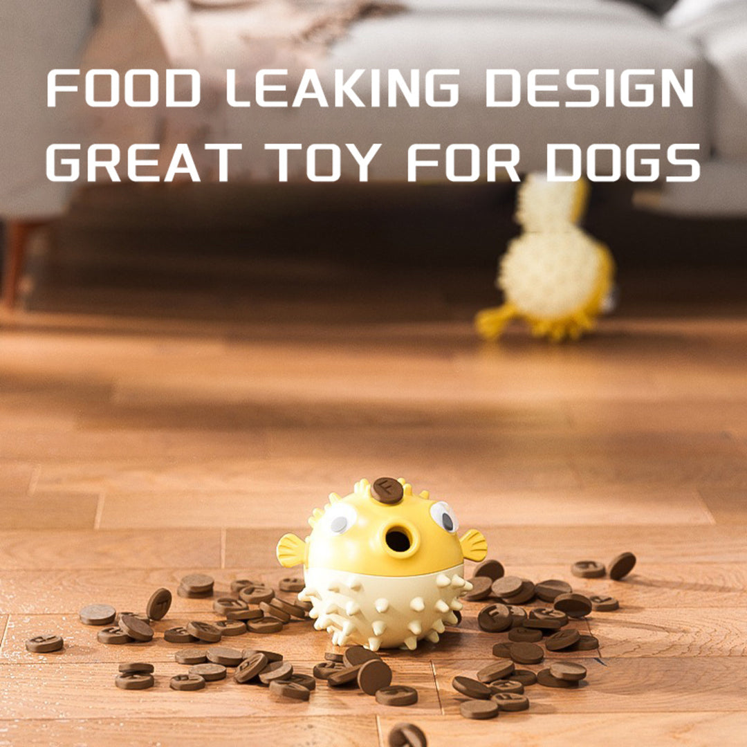 Dog toy with food leaking design