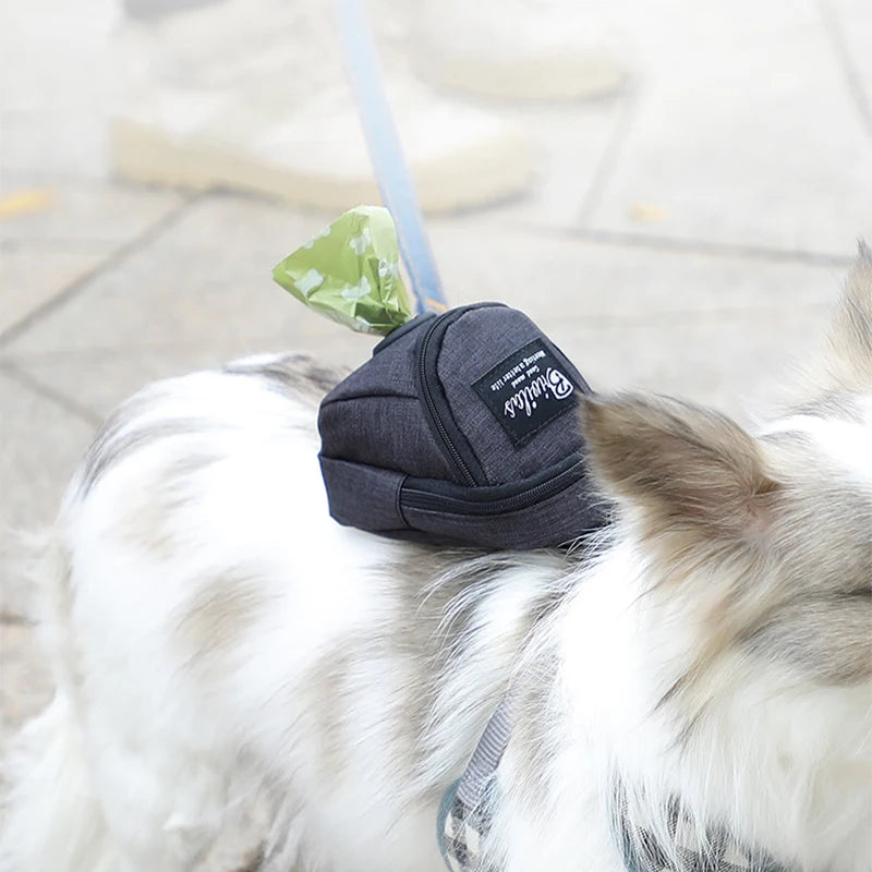 Dog training bag with poop dispenser