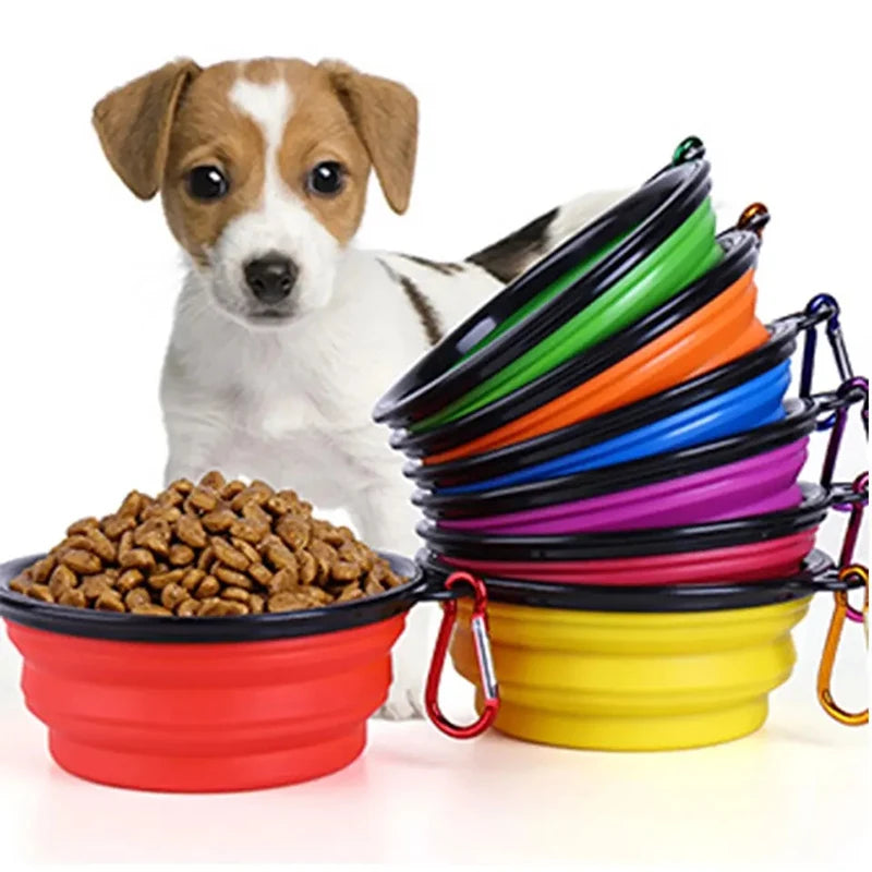 Dogs Feed Supplies Folding Silicone Bowl