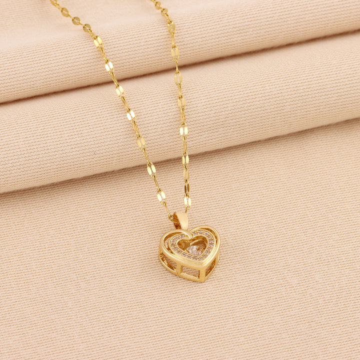 Double-layer fashion love necklace women