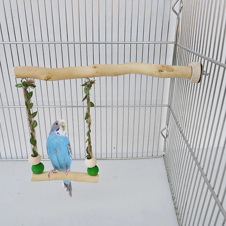 Double Layer Wood Parrot Stand