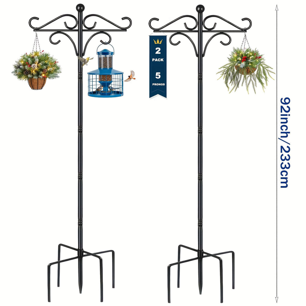 Double bird feeder pole set