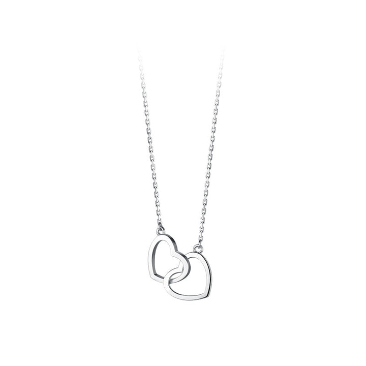 Double heart necklace jewelry women