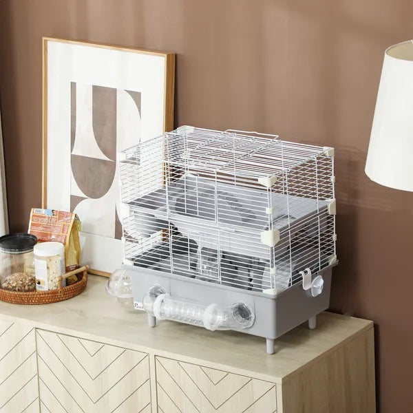 Double layer hamster cage design