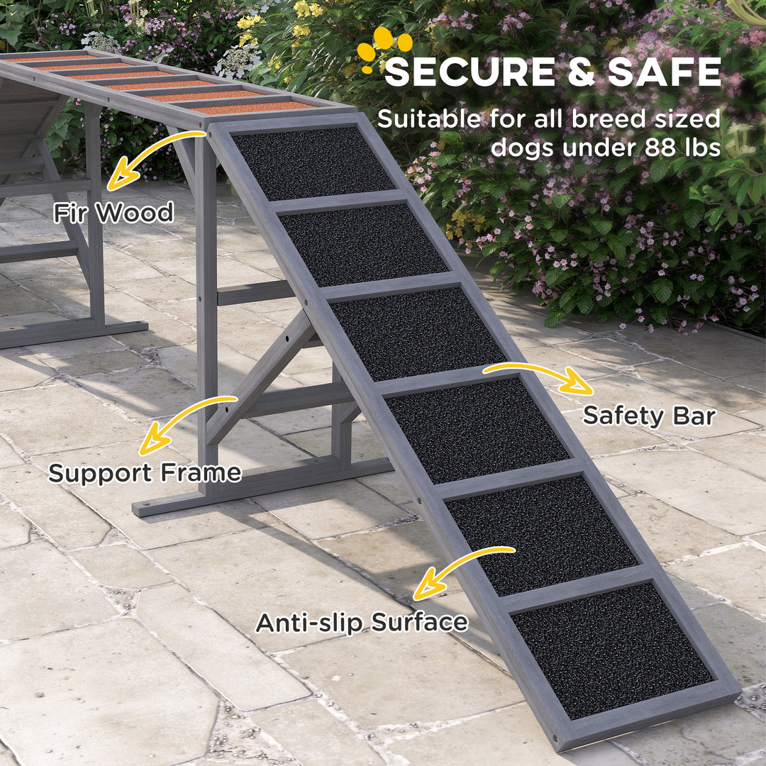 Durable dog ramp with safety features