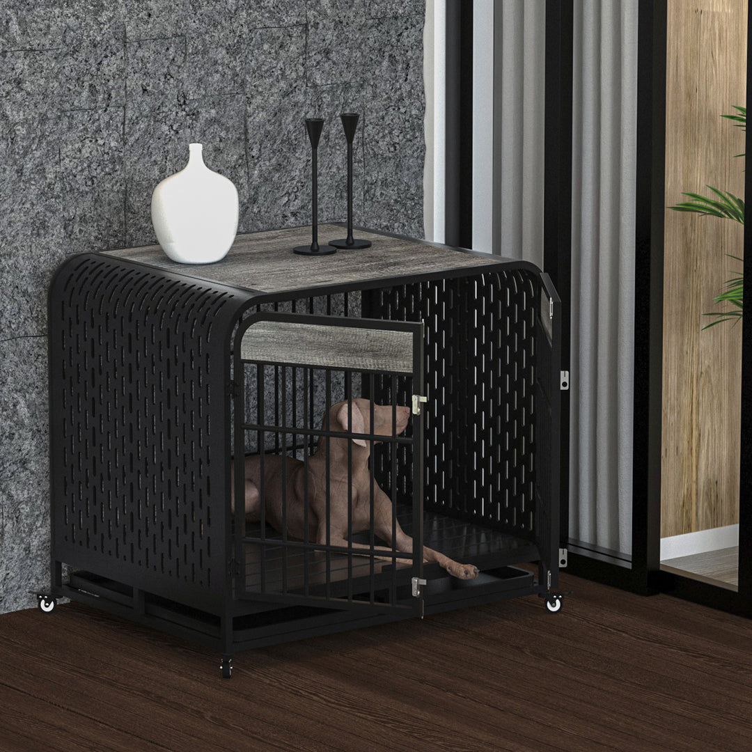 Durable indoor dog crate furniture