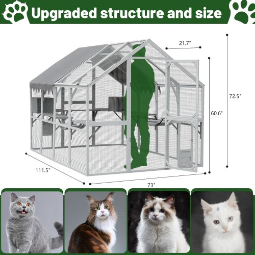 Durable kitten play fence with elevated platform