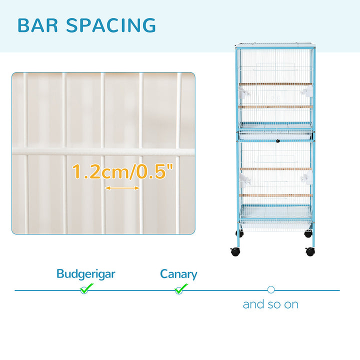 Durable light blue bird aviary cage