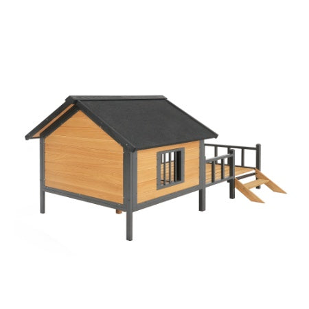 Durable outdoor wooden pet kennel