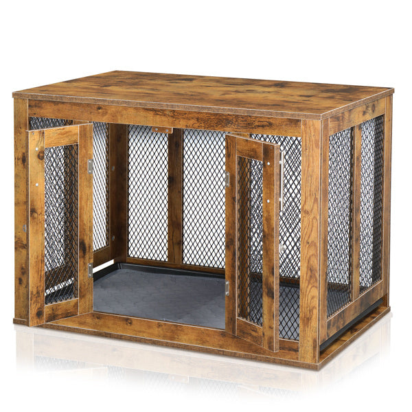 Durable pet kennel with storage space