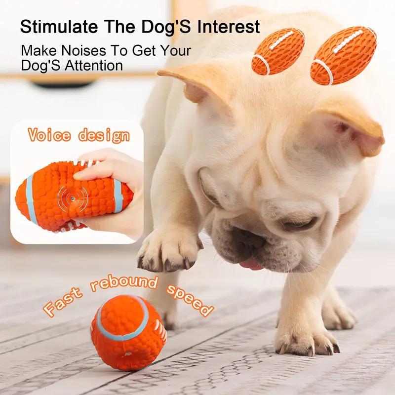 Durable rubber dog football toy