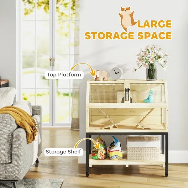 Dwarf hamster habitat with seesaws