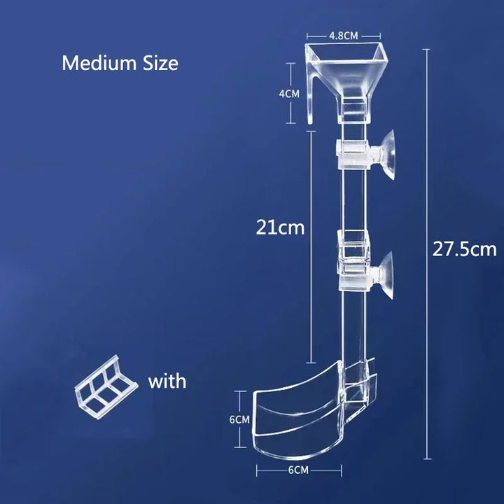 Easy-to-use acrylic aquarium feeder tube.