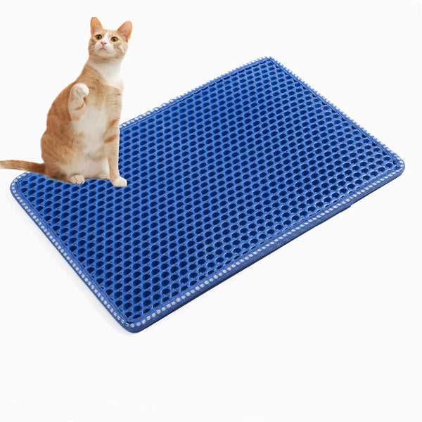 Easy clean rice texture cat litter mat