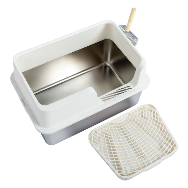 Easy clean stainless steel litter tray