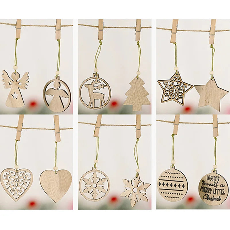 Eco-friendly Christmas wooden pendants