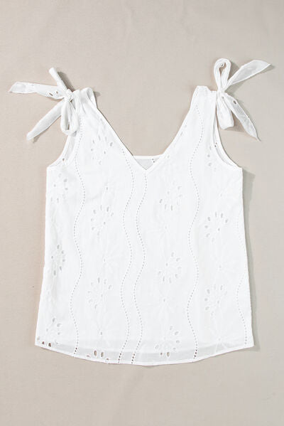 Elegant Knotted V-Neck Tank for girls 
