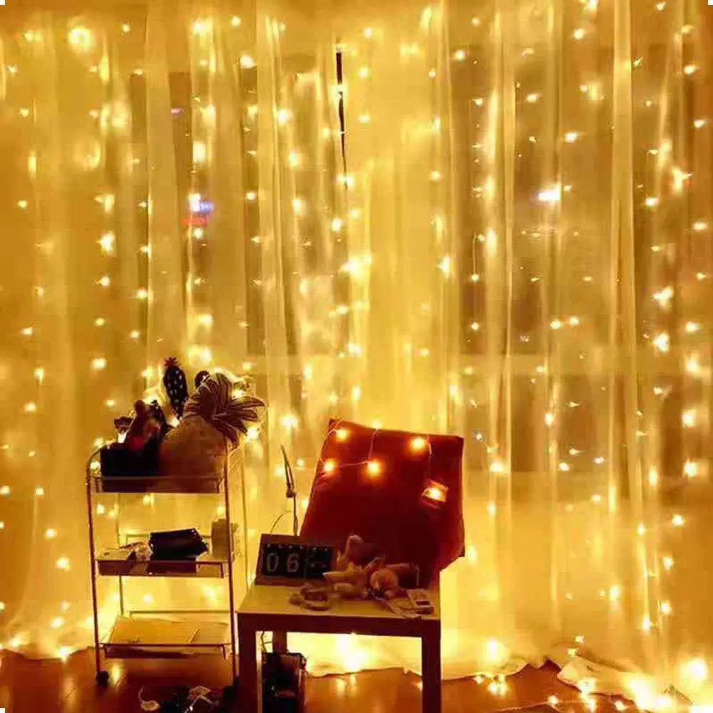 Elegant curtain garland lights for celebrations