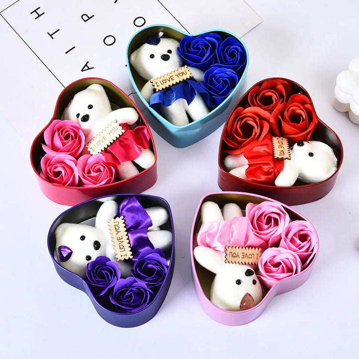 Elegant floral bear gift box