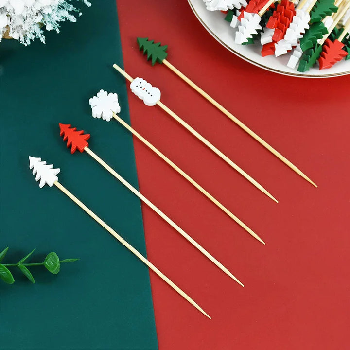 Elegant holiday food toppers for cupcakes