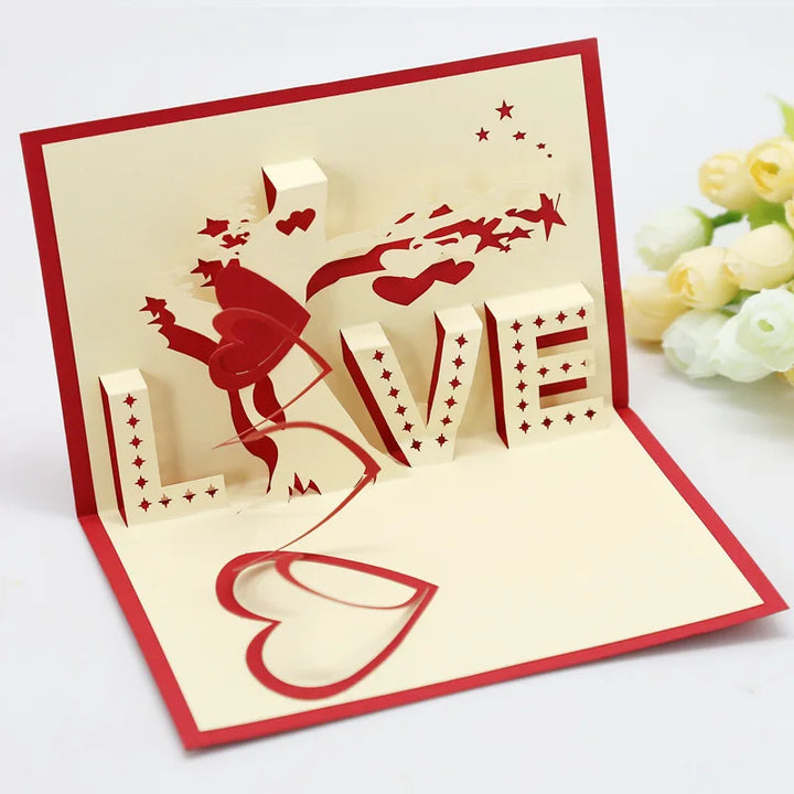 Elegant romantic pop-up greeting card gift