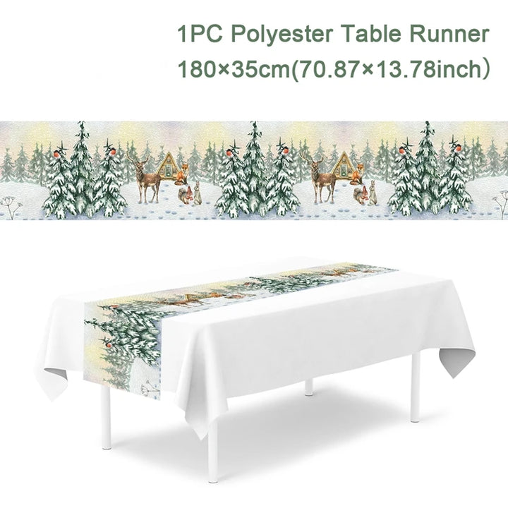 Elegant table runner for Christmas parties