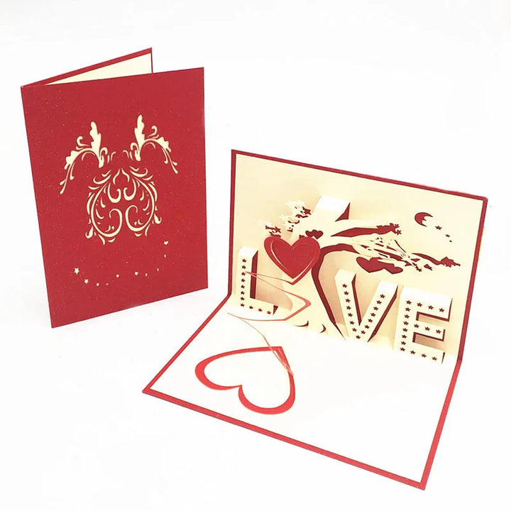 Elegant wedding pop-up greeting card